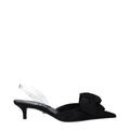 Versace Black Satin Flat Sandals Versace