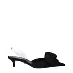 Versace Black Satin Flat Sandals Versace