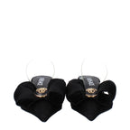 Versace Black Satin Flat Sandals Versace