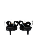 Versace Black Satin Flat Sandals Versace