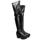 Prada Black Leather Over The Knee Prada