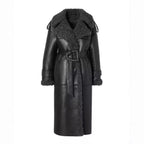 Reversible Faux Fur Coat with Lapel Warm Winter Outerwear for Women eprolo