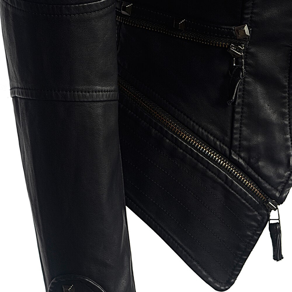 Jacket Women Faux Leather PU Jacket Winter Autumn Black Motorcycle Jacket Outerwear  Gothic Faux leather Coats Chaqueta eprolo