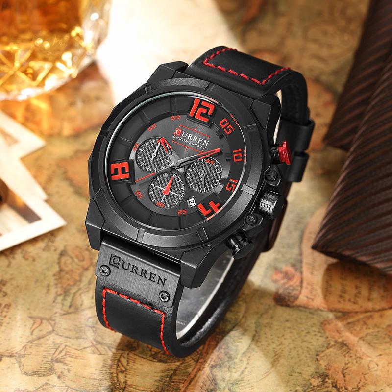 CURREN Quartz watches Men Leather Wrist Watch eprolo