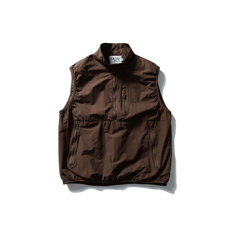 Cityboy Outdoor Casual Half-Zip Hooded Work Vest for Men eprolo