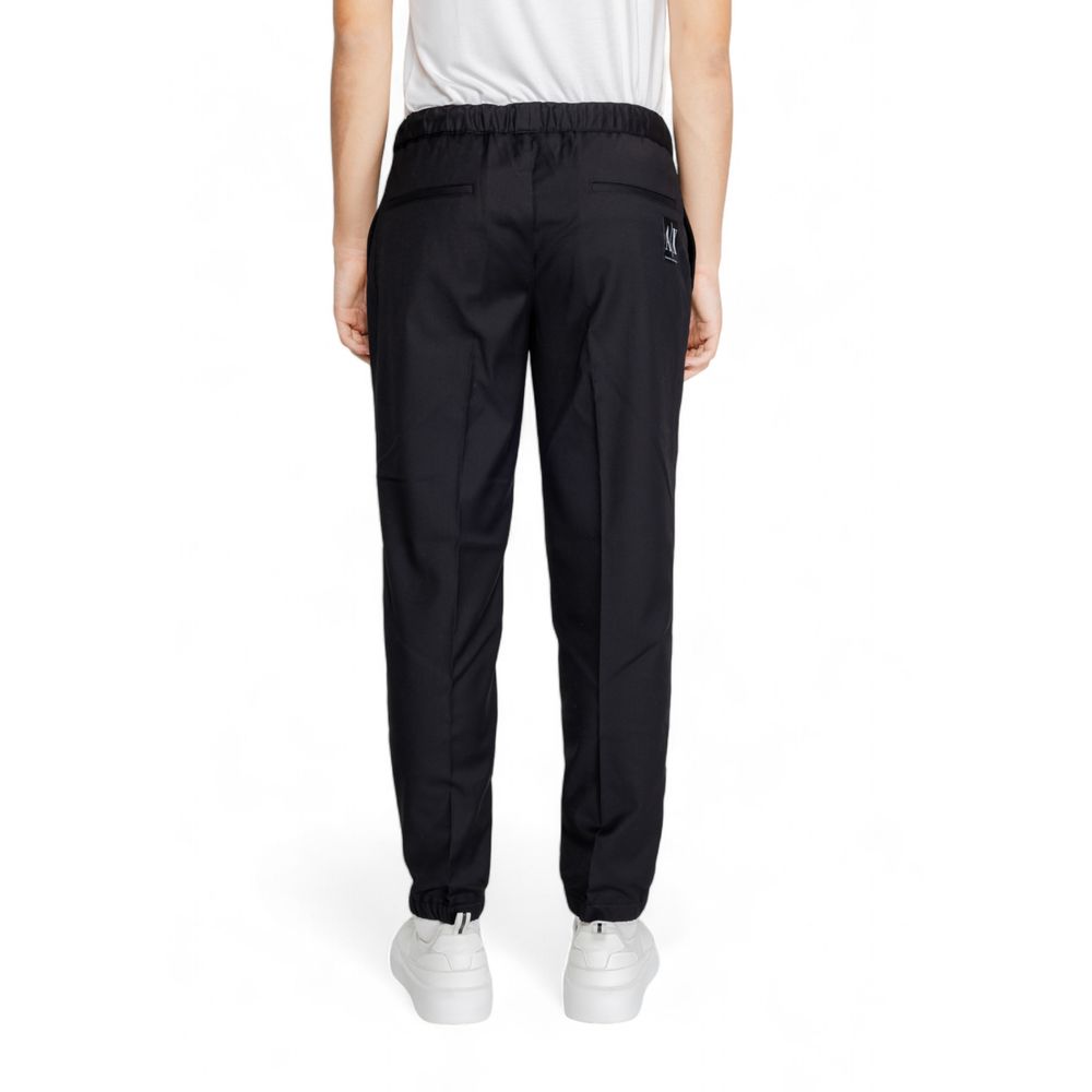 Armani Exchange Black Polyester Casual Pants Armani Exchange