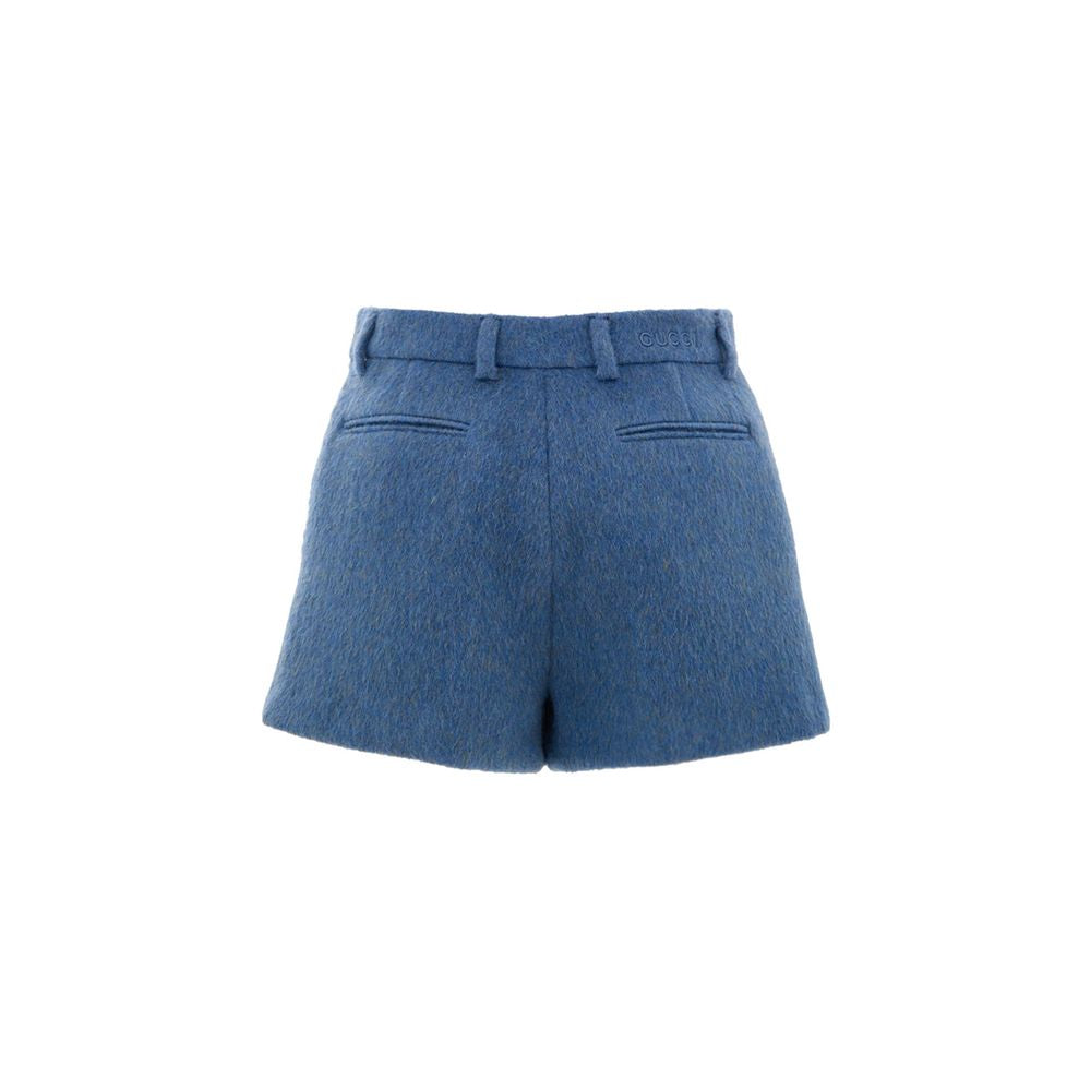 Gucci Blue Wool Shorts Gucci