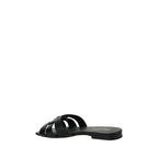 Saint Laurent Black Calf Leather Bos Taurus Strap-On Sandals Saint Laurent