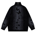 Butterfly Print Knit Sweater Coat for Men and Women, Loose Fit, Casual Chic Design eprolo