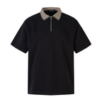 Short-Sleeve Polo Shirt Splicing Contrast Color Turn-Down Collar T-Shirt Men eprolo