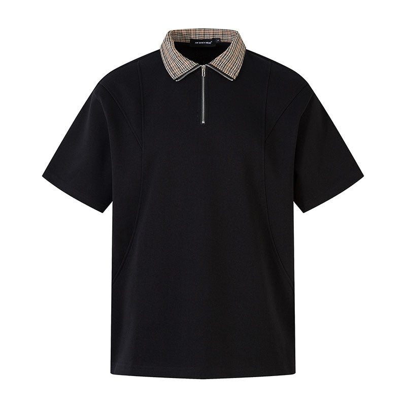 Short-Sleeve Polo Shirt Splicing Contrast Color Turn-Down Collar T-Shirt Men eprolo