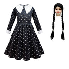 Girls' Fashion Simple Lapel Print Dress LittleYogaSocks