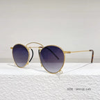 Brand Design Fashion Round Metal Sunglasses Retro Ladies Glasses Classic Luxury Driving Oval Travel Eyewear With Chain eprolo