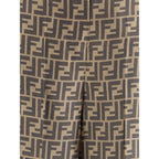 Fendi Brown Silk Casual Pants Fendi