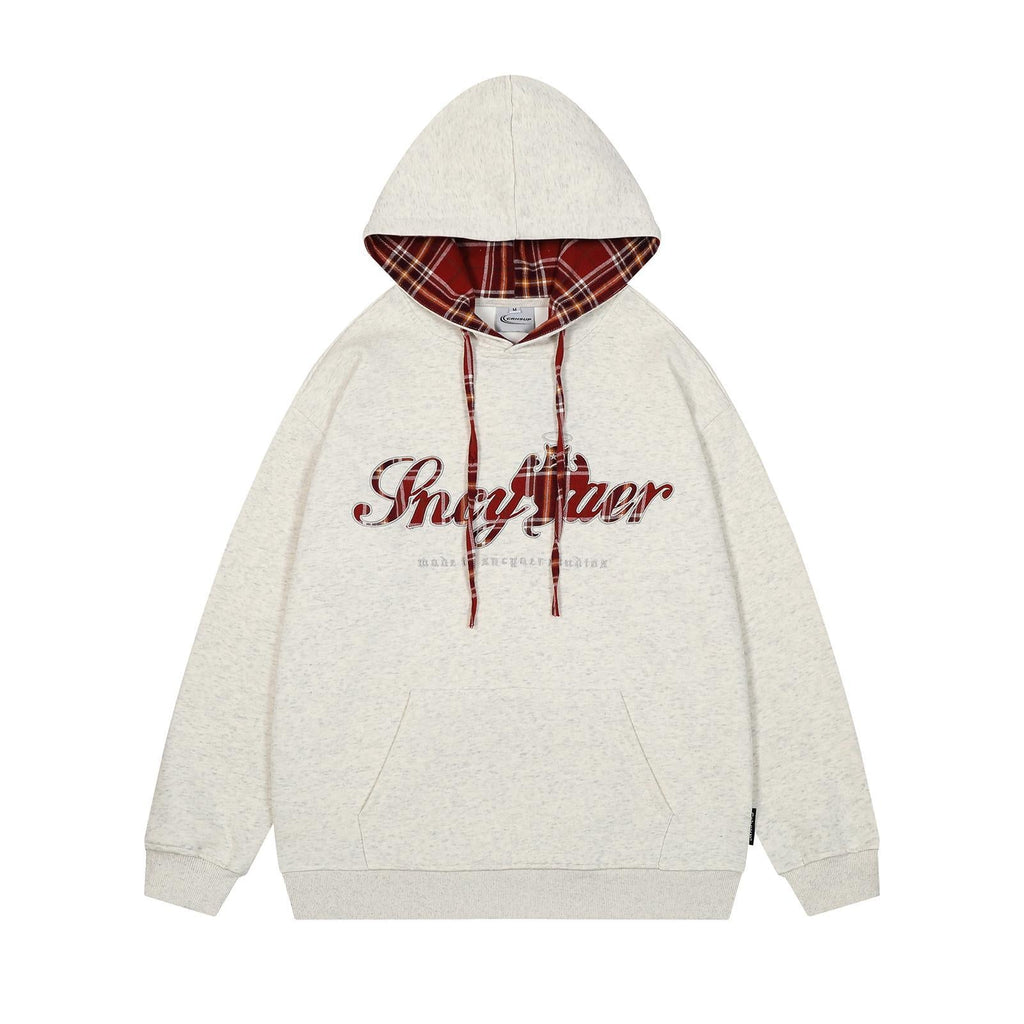 Checkered embroidery hooded sweatshirt for men and women eprolo