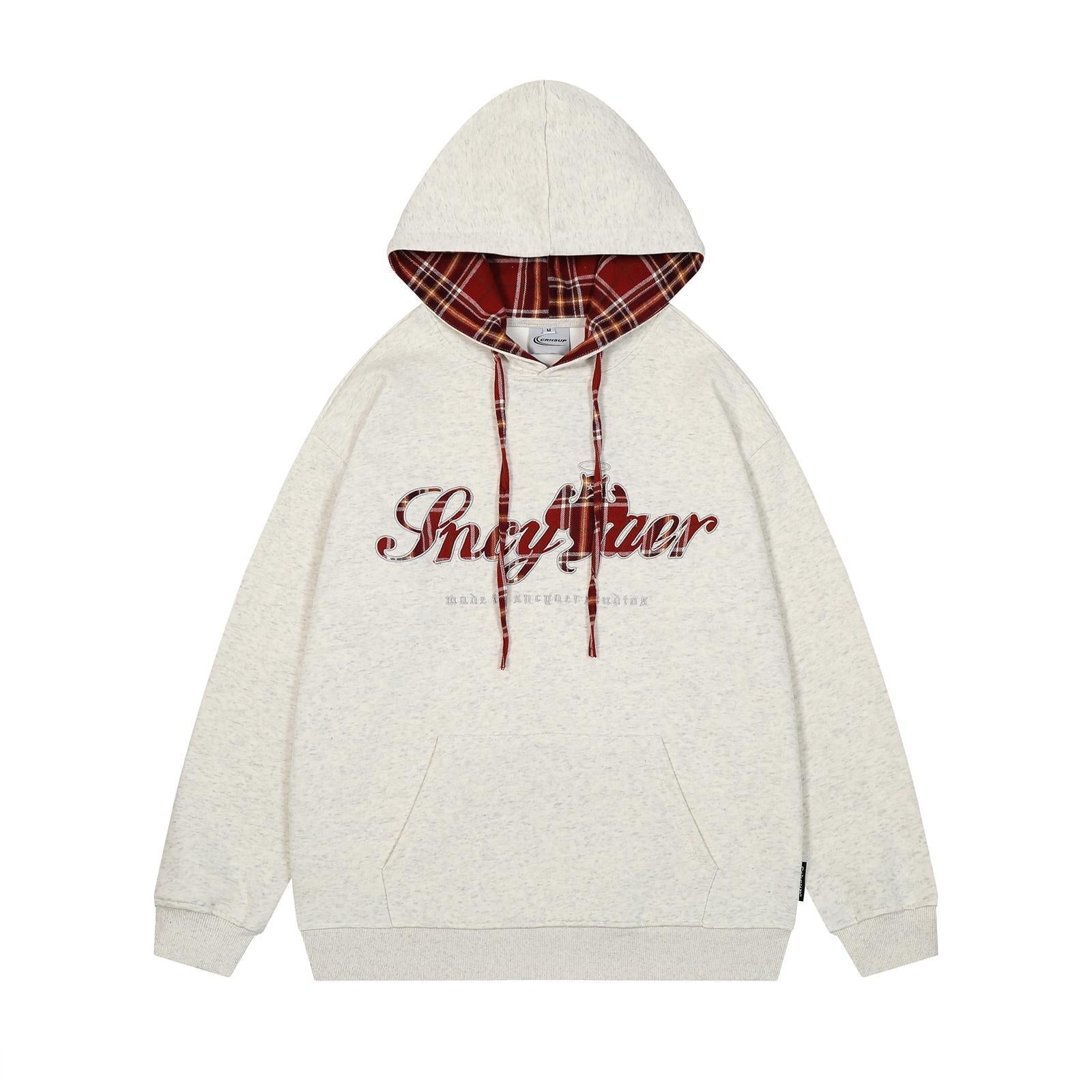 Checkered embroidery hooded sweatshirt for men and women eprolo