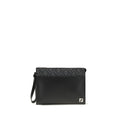 Fendi Black Calf Leather Bos Taurus Clutch Bag Fendi