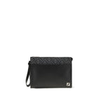 Fendi Black Calf Leather Bos Taurus Clutch Bag Fendi
