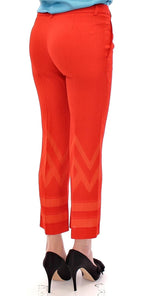 Versace Collection Red Pants Cropped 3/4 Short Nude Capri Pants Versace Collection