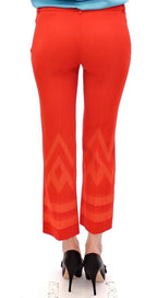 Versace Collection Red Pants Cropped 3/4 Short Nude Capri Pants Versace Collection