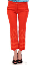 Versace Collection Red Pants Cropped 3/4 Short Nude Capri Pants Versace Collection