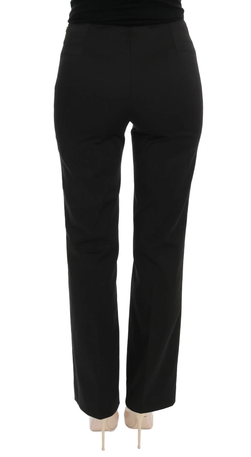 BENCIVENGA Black Stretch Straight Fit Dress Trousers Pants BENCIVENGA
