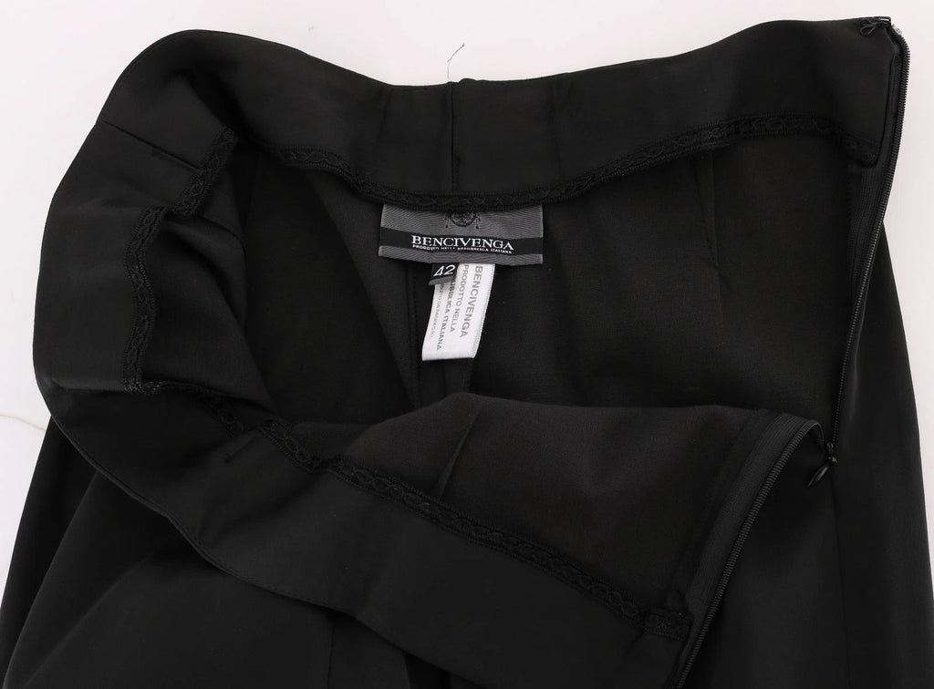 BENCIVENGA Black Stretch Straight Fit Dress Trousers Pants BENCIVENGA