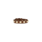 Valentino Garavani Brown Leather and Metal Bracelet Valentino Garavani