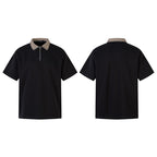 Short-Sleeve Polo Shirt Splicing Contrast Color Turn-Down Collar T-Shirt Men eprolo
