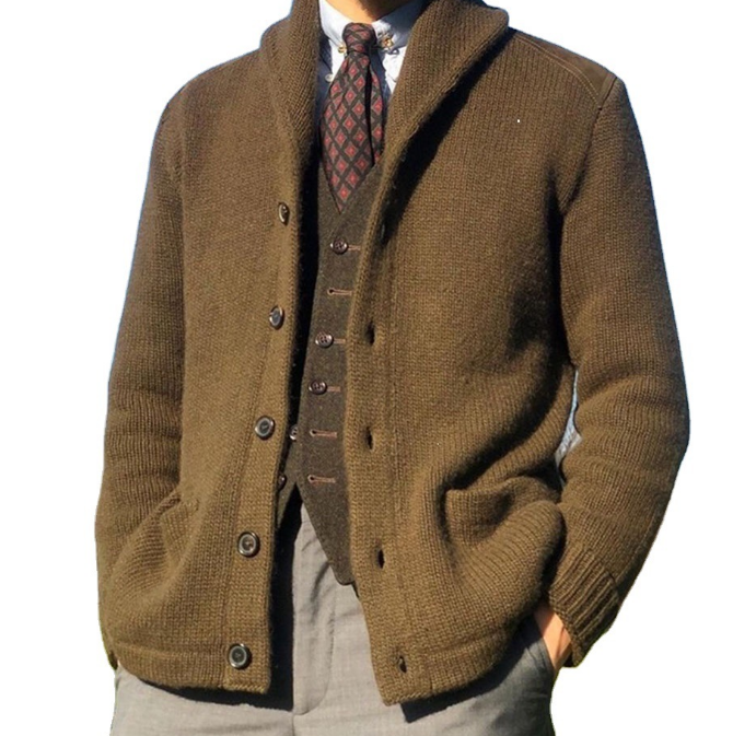 Men Sweater Casual Long Sleeve Button Pocket Single-Breasted Loose Cardigan Winter Jumper Oversize Knitted Coat Top Young New eprolo