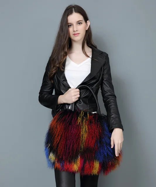 Real Mongolian Fur Bags Australian Beach Wool Fur Shoulder Bag Ladies Tibet Lamb Fur Wrist Bag Large Capacity eprolo