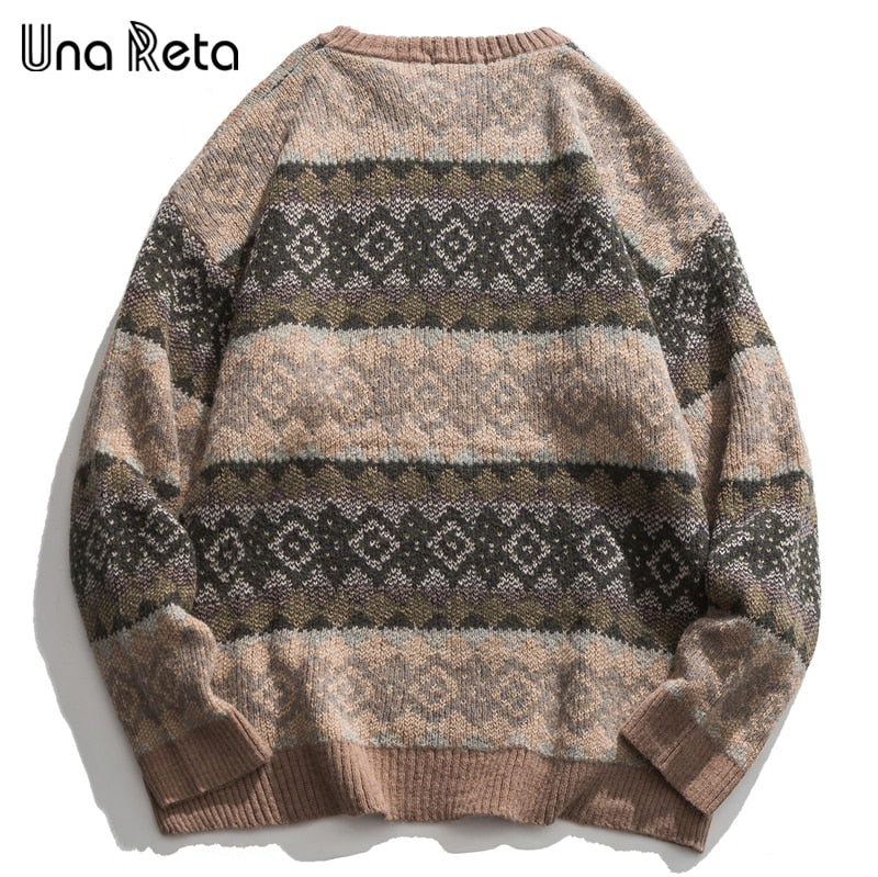 Una Reta Geometry Men's Sweater New Autumn Winter Hip Hop Sweater Men Streetwear Print Pullover Tops Harajuku Couple Sweater eprolo