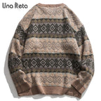Una Reta Geometry Men's Sweater New Autumn Winter Hip Hop Sweater Men Streetwear Print Pullover Tops Harajuku Couple Sweater eprolo