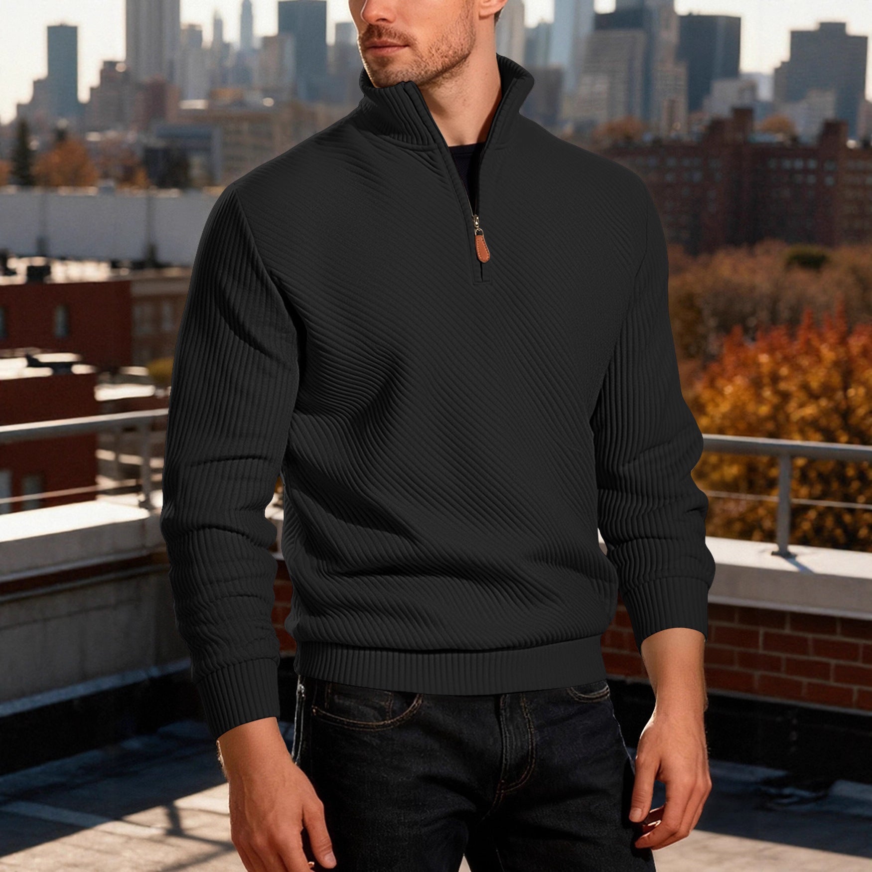Long sleeved half zip sports hoodie eprolo