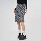 Plaid A- Line Skirt Women's High Waist Midi Skirt LittleYogaSocks