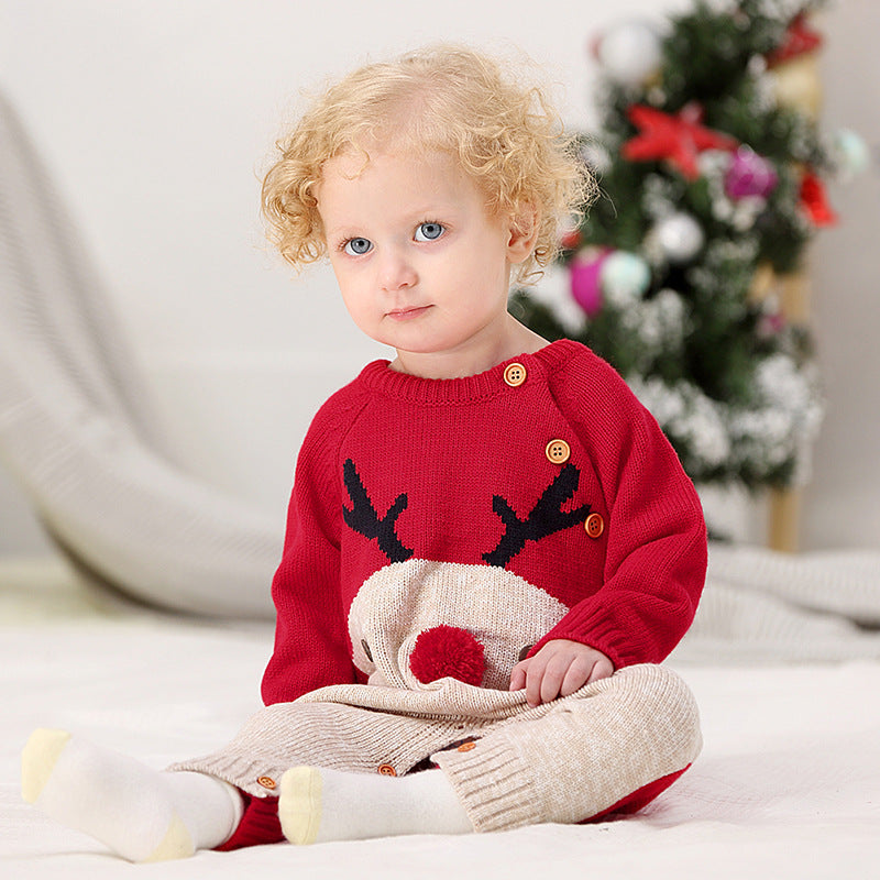 Children's Christmas knitted sweater LittleYogaSocks