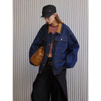 Multi pocket washed denim jacket jacket for men eprolo