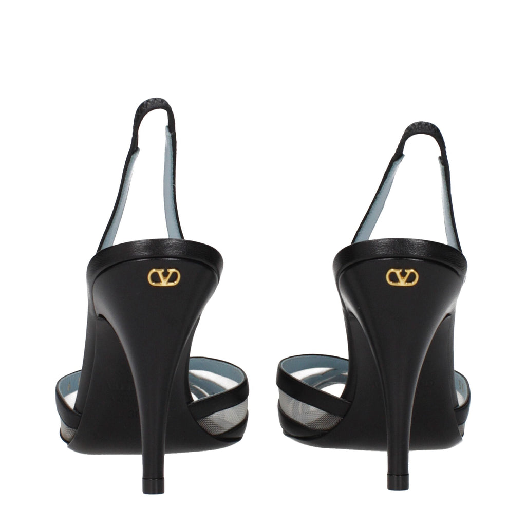 Valentino Garavani Black Leather High Heel Pumps Valentino Garavani