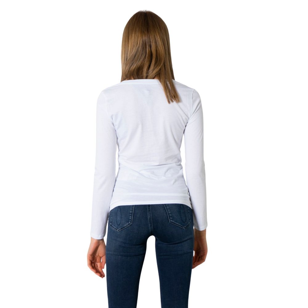 Armani Exchange White Cotton Long Sleeve T-Shirt Armani Exchange
