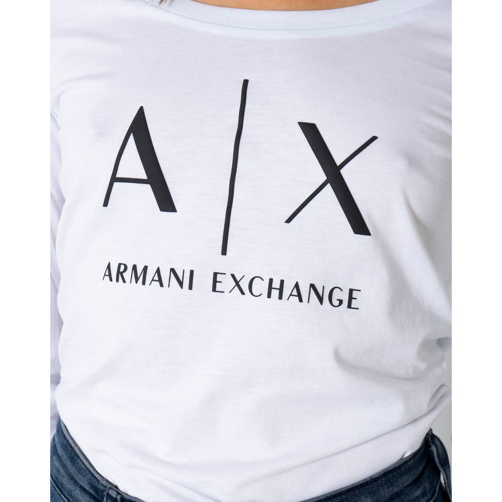 Armani Exchange White Cotton Long Sleeve T-Shirt Armani Exchange