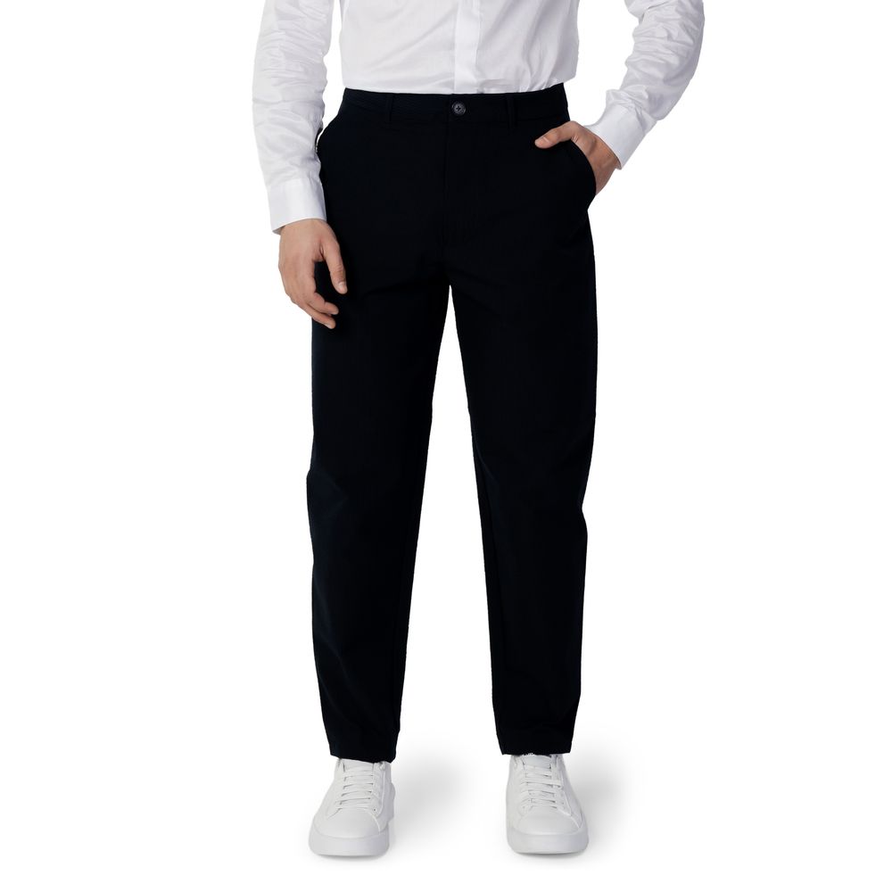 Armani Exchange Blue Cotton Casual Pants Armani Exchange