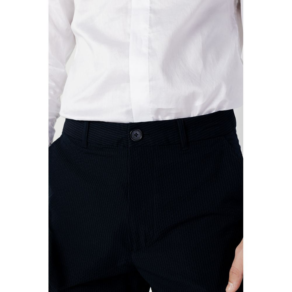 Armani Exchange Blue Cotton Casual Pants Armani Exchange