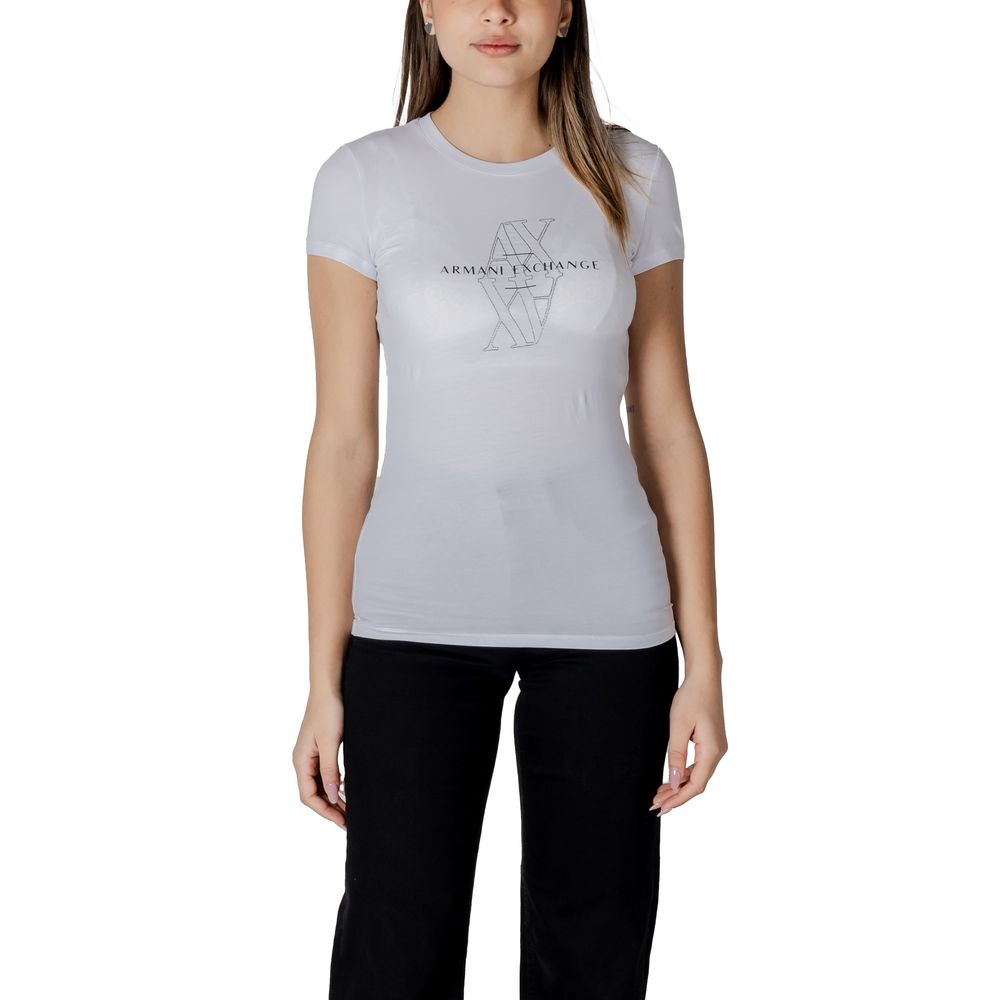 Armani Exchange White Cotton T-Shirt Armani Exchange