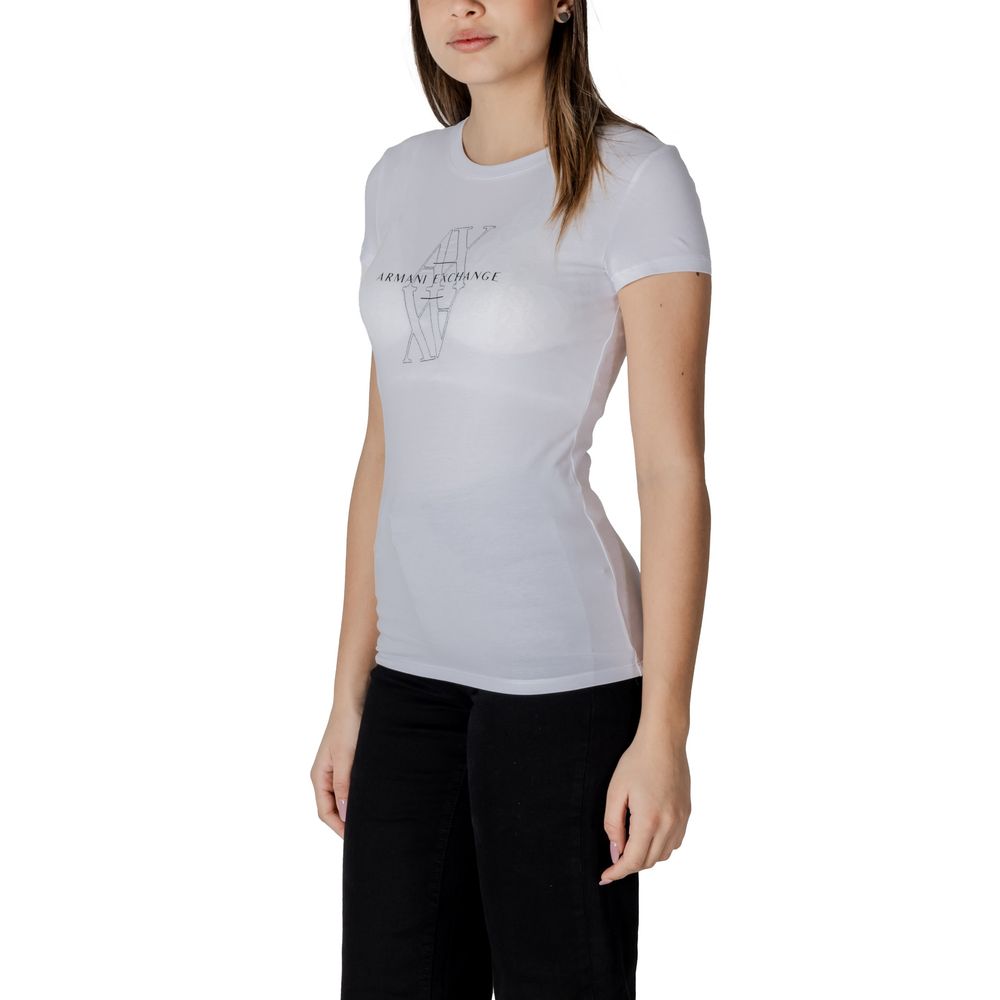 Armani Exchange White Cotton T-Shirt Armani Exchange