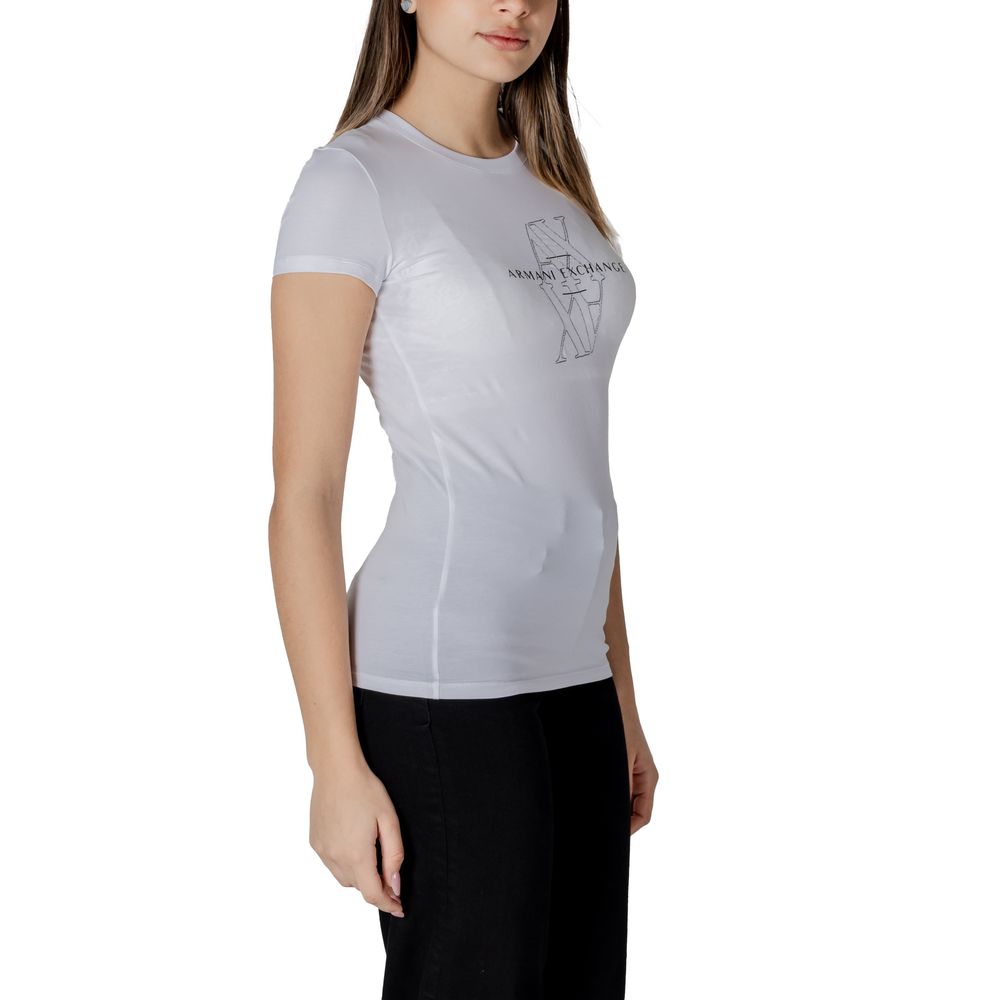 Armani Exchange White Cotton T-Shirt Armani Exchange