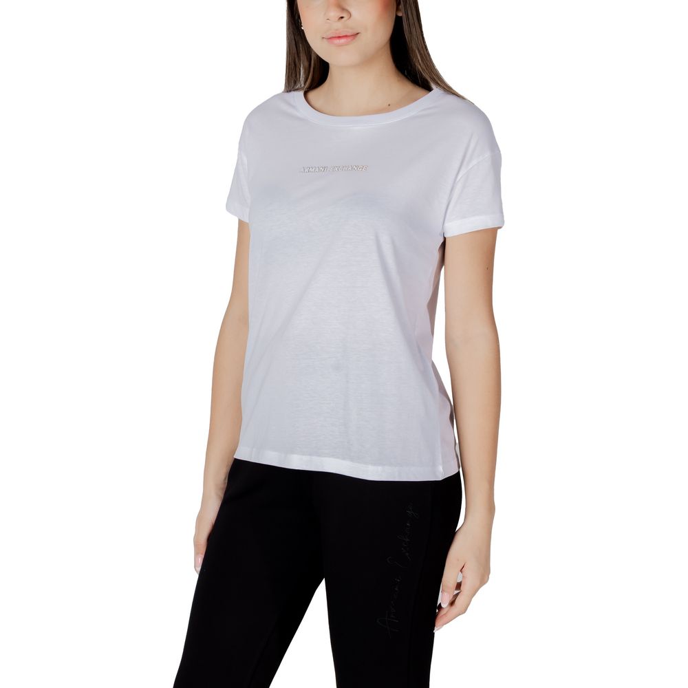 Armani Exchange White Cotton T-Shirt Armani Exchange