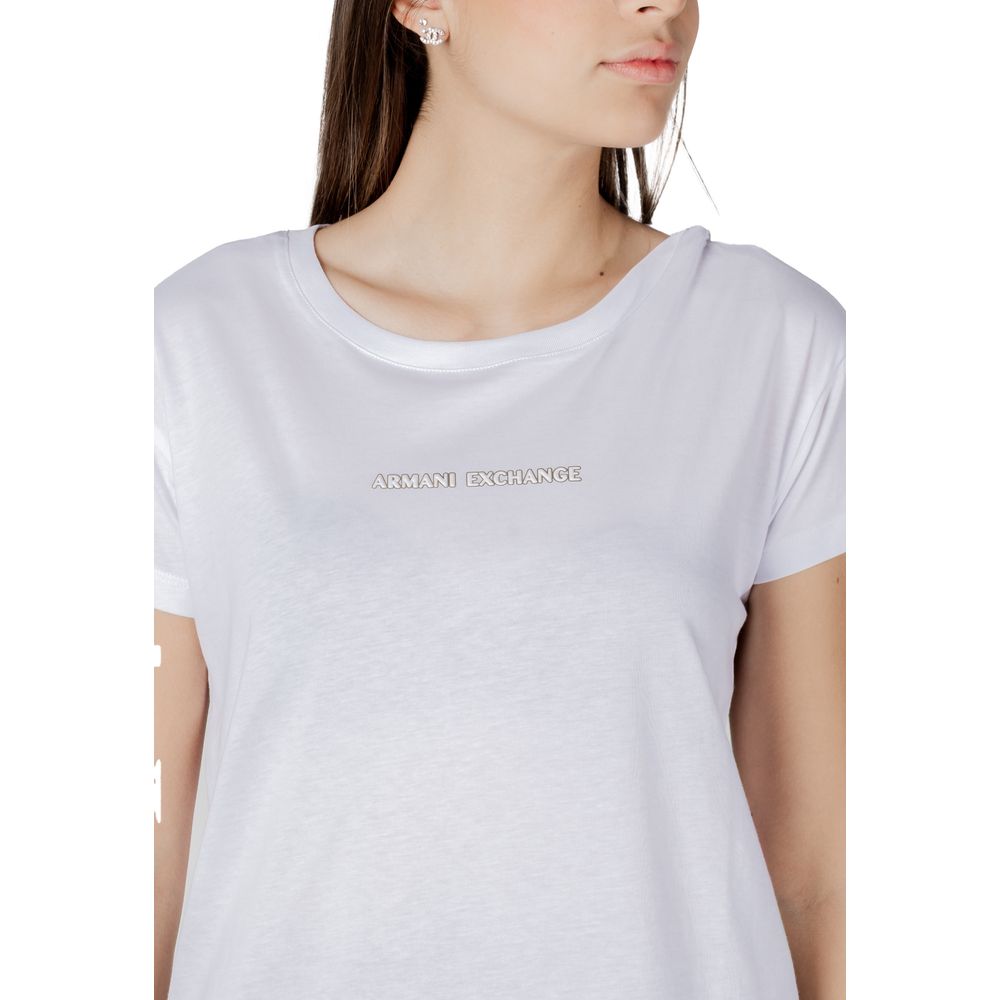 Armani Exchange White Cotton T-Shirt Armani Exchange