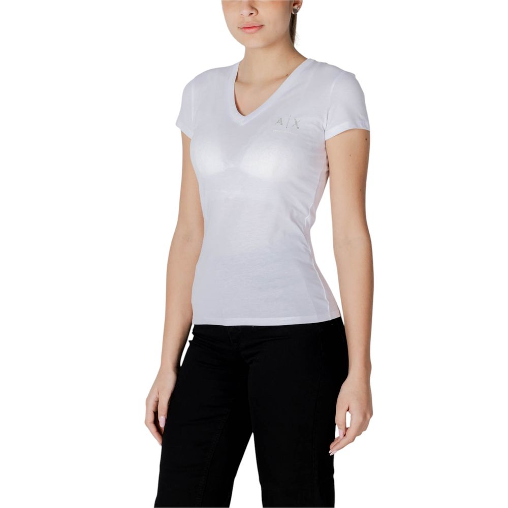 Armani Exchange White Cotton T-Shirt Armani Exchange