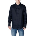 Armani Exchange Blue Linen Dress Shirt Armani Exchange