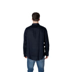 Armani Exchange Blue Linen Dress Shirt Armani Exchange